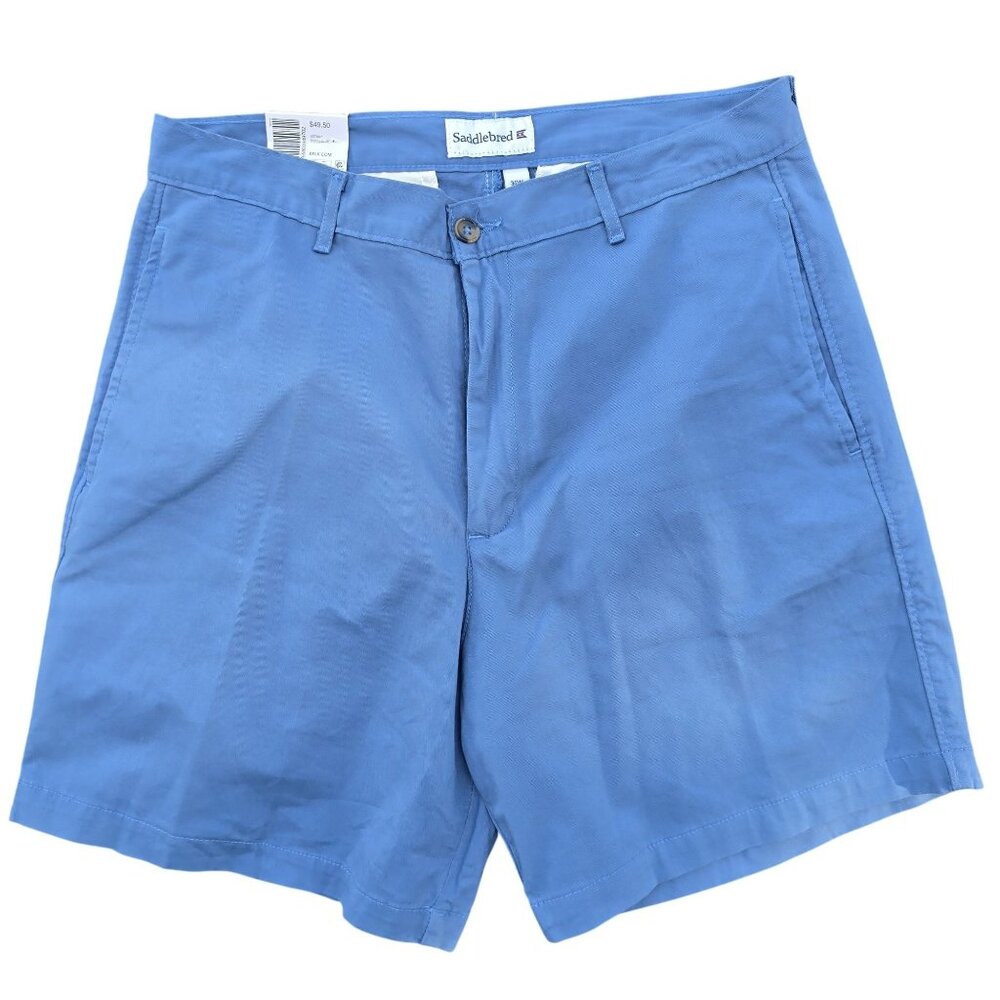 Saddlebred NWT Mens Comfort Flex 7" Inseam Blue Casual Shorts Size 34W